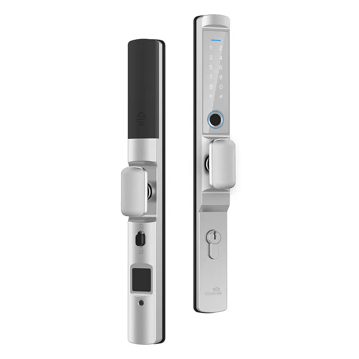 E-Series Electronic Digital Lock Silver - Key Override - Sliding Door